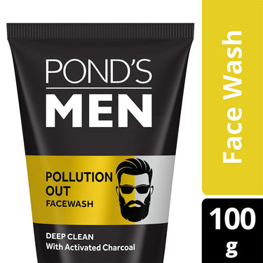 Pond's  Men Pollution Out Activated Charcoal Deep Clean Facewash, 100g & Men's  Energy Bright Face Wash Coffee Beans Bright Skin, 100g